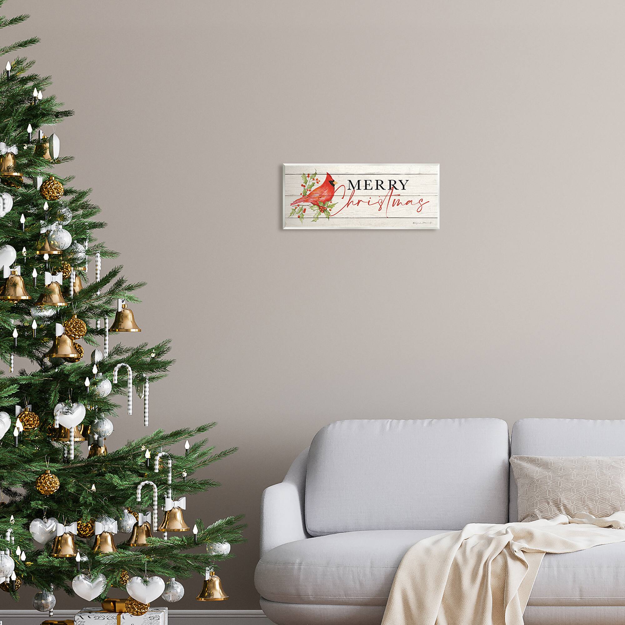 Stupell Industries Merry Christmas Cardinal Wall Plaque Art